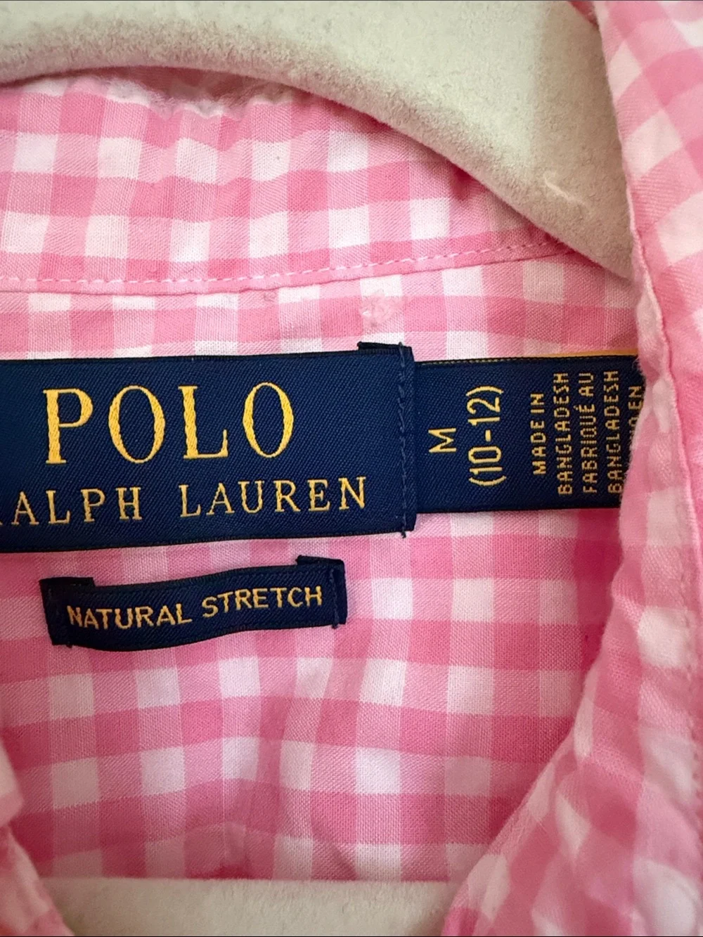 Ralph Lauren Pink Gingham Button-Down Shirt